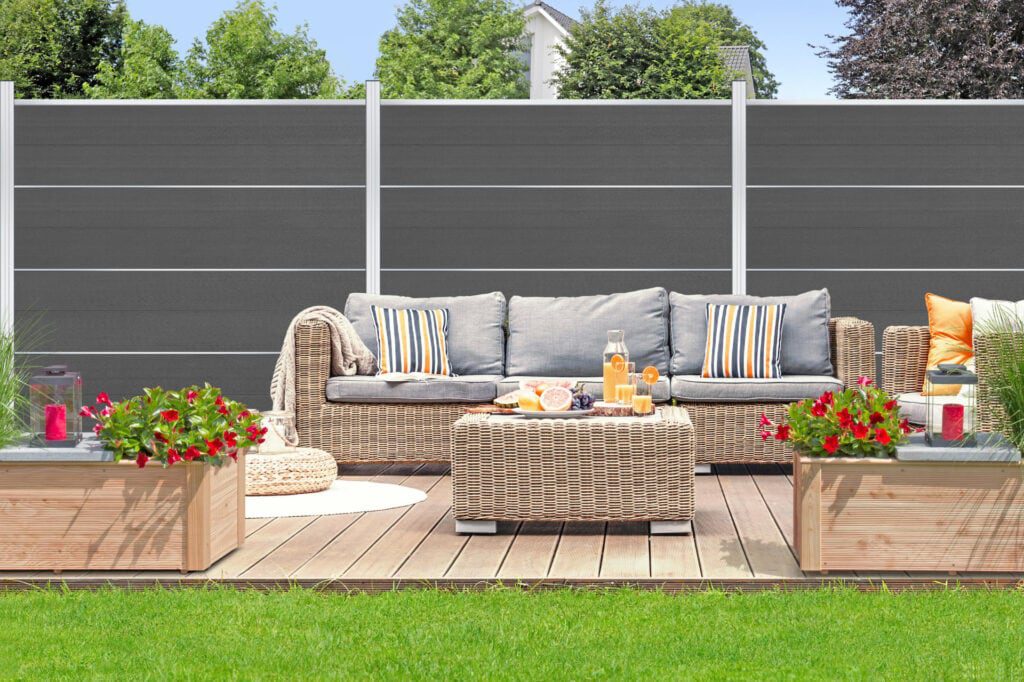 EASY-FENCE Sichtschutz Anthrazit Ambiente