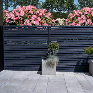 Sichtschutzzaun Rhombus Kiefer grau lasiert