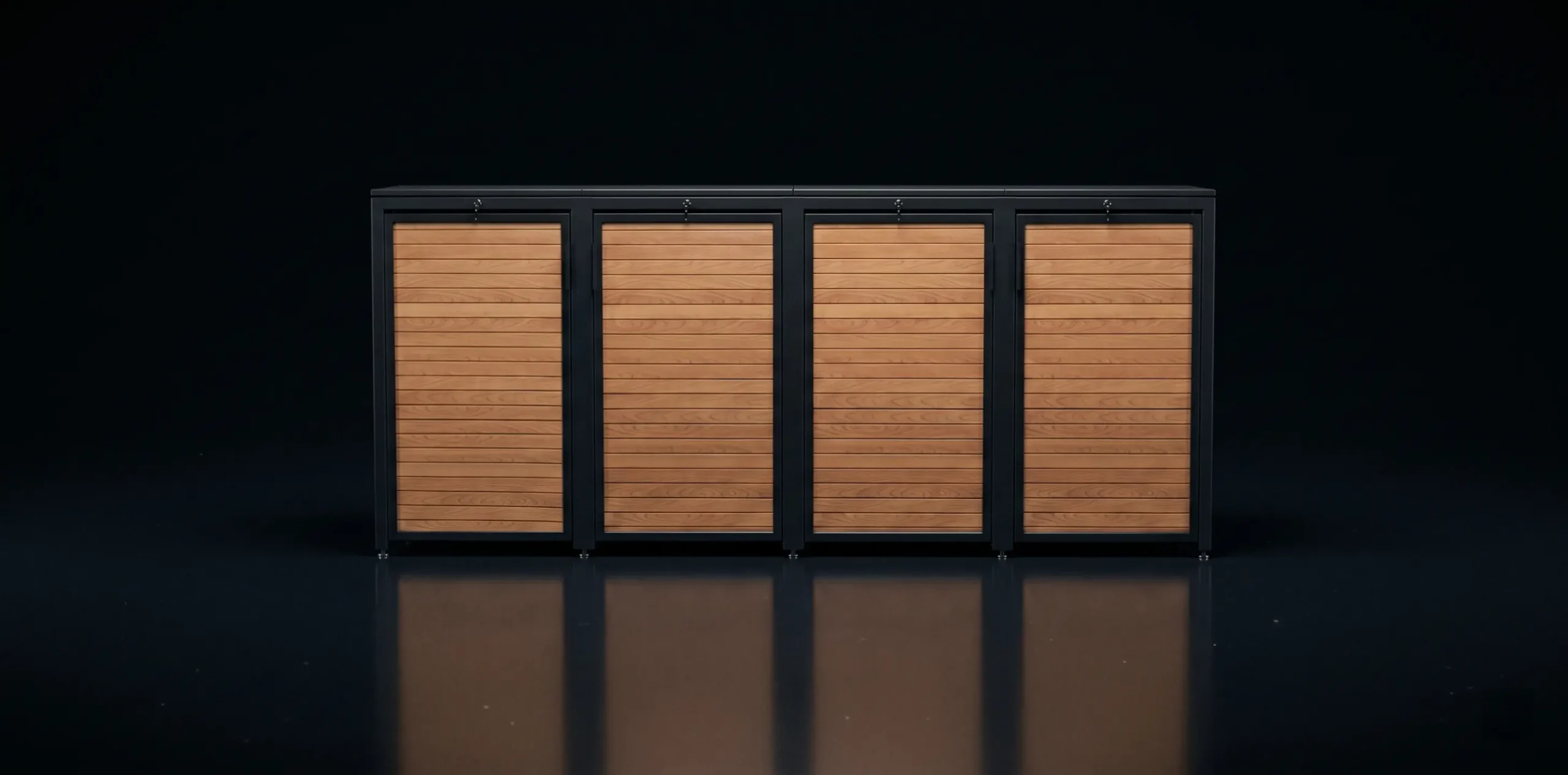 Premium Mülltonnenbox Aluminium in Anthrazit