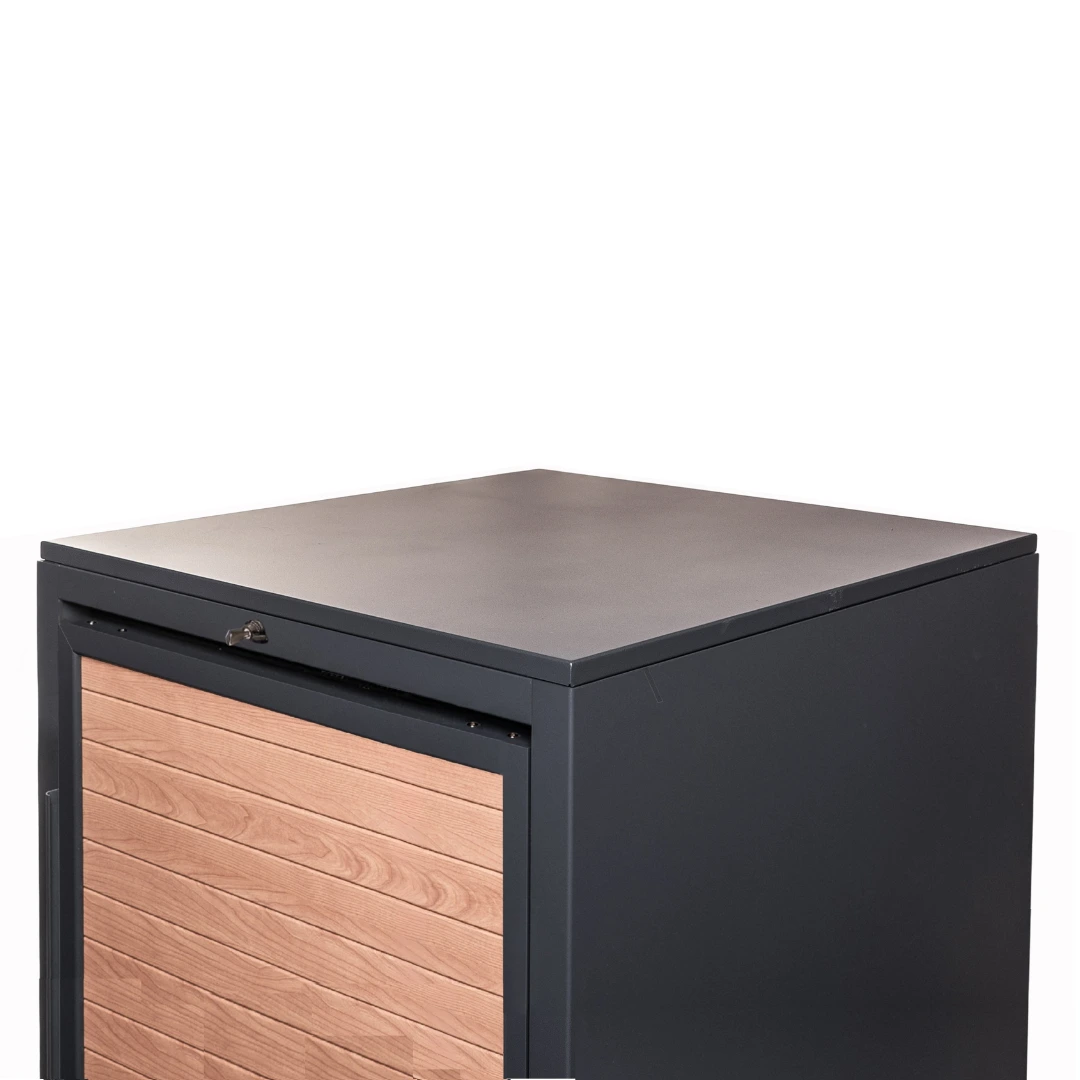 Mülltonnenbox mit Flachdach in minimalistischem Design