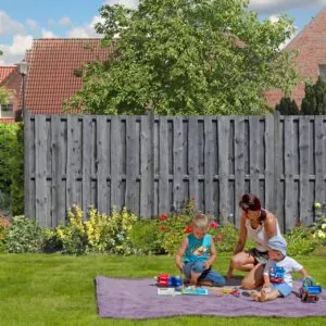 Bohlenzaun NATURA - Grau - 90x180